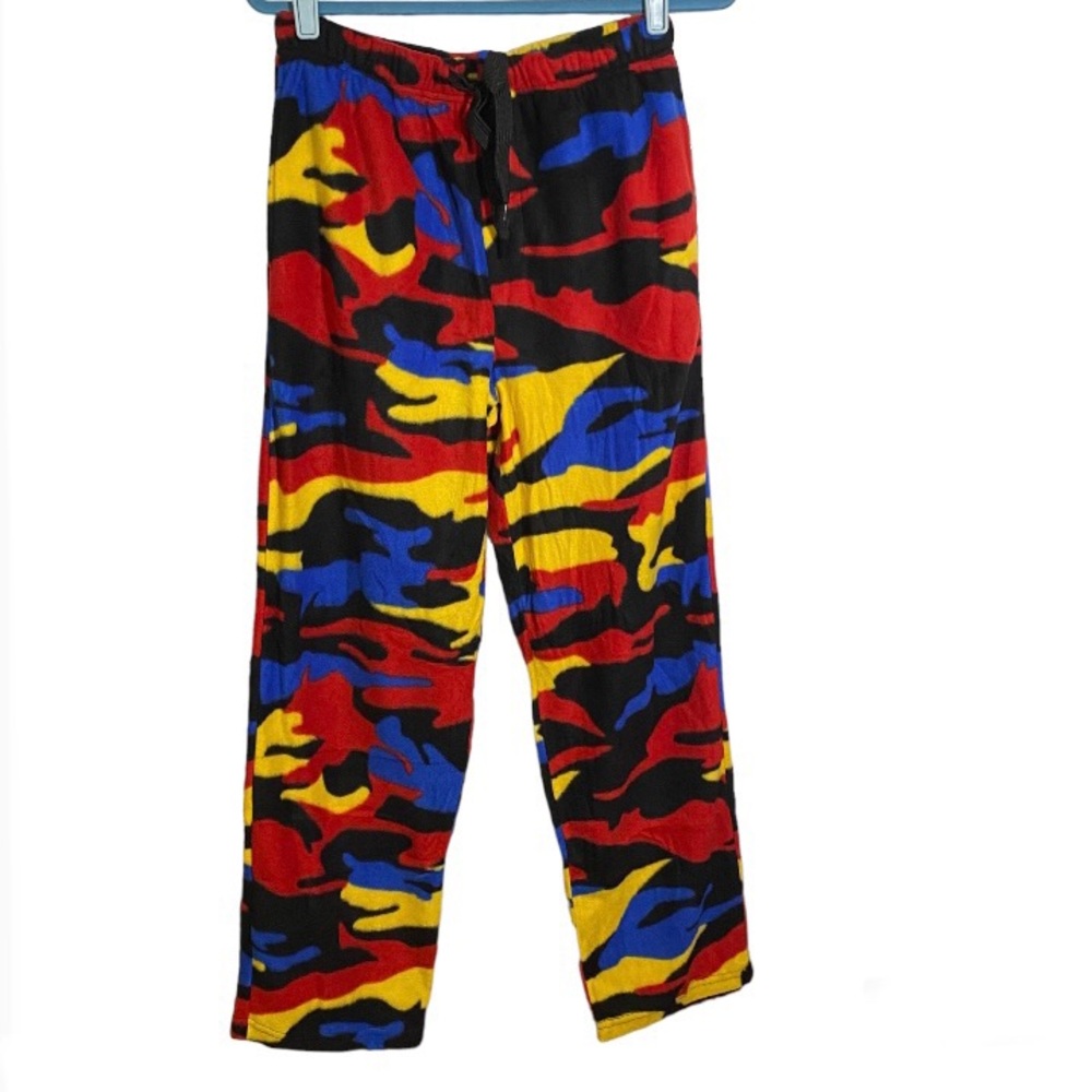 True Religion Fleece Lounge Pants Multicolor Camouflage Pockets Men’s Size Small